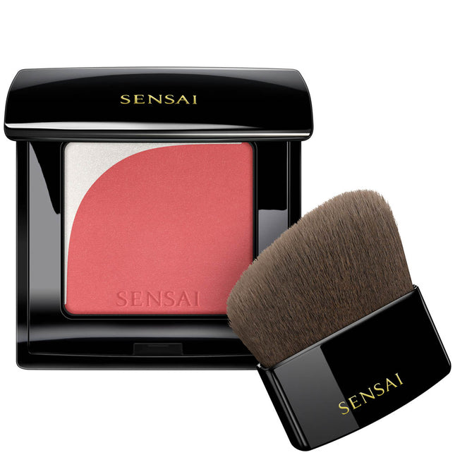 Sensai blush compact with brush on a white background