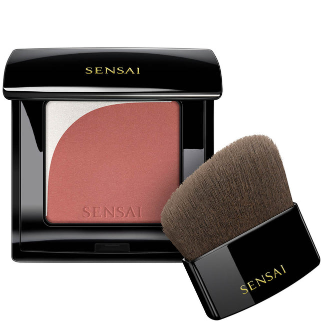 Sensai blush compact with brush on a white background